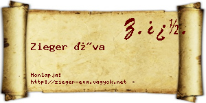 Zieger Éva névjegykártya